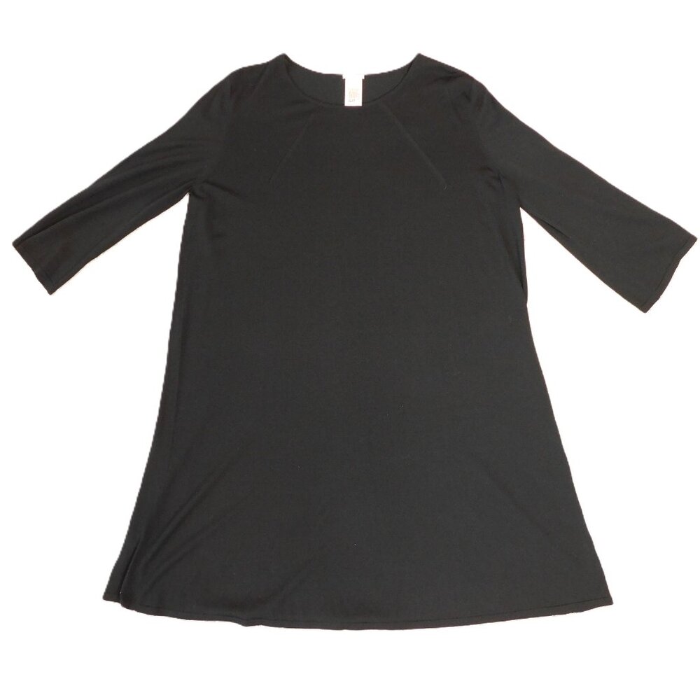 Wolford Black Wool Knit Long Sleeve Loose Swing Midi Dress | EUC | Large